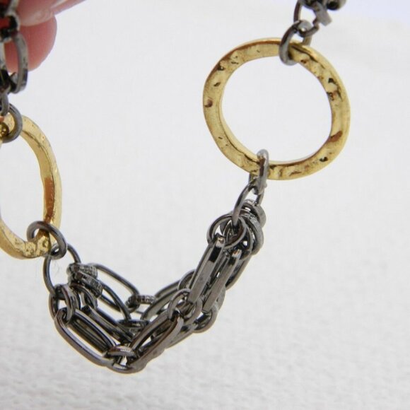 SS Gold Tone Geometric Abstract Bracelet - Picture 4 of 4